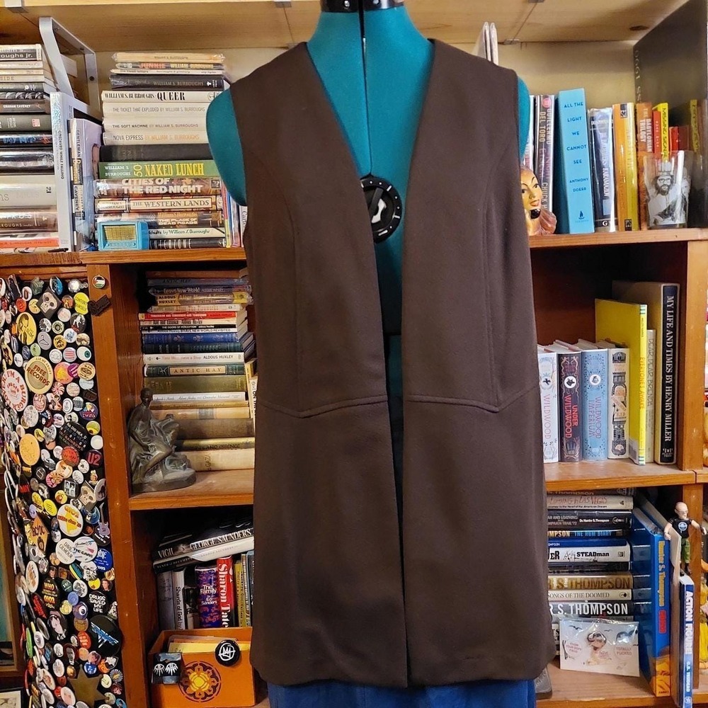 Vintage West-Set California Brown Western Longline Vest Womens Medium 70s Retro